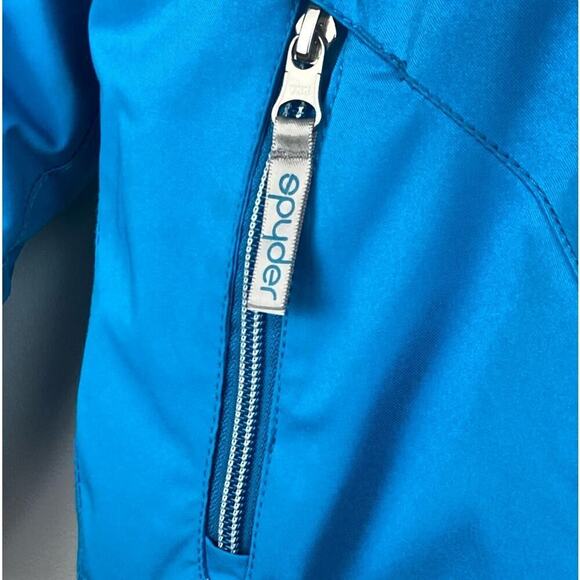 SPYDER Girls Blue Hooded Jacket with Embroidery - Size 12 - Picture 7 of 10